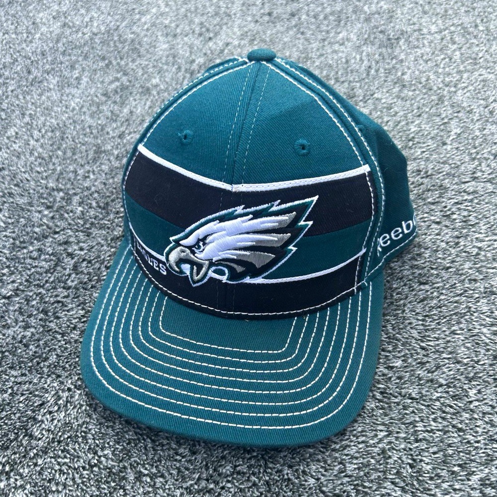 Vintage Philadelphia Eagles Reebok On Field Hat S/M NFL Equipment Fitted Green